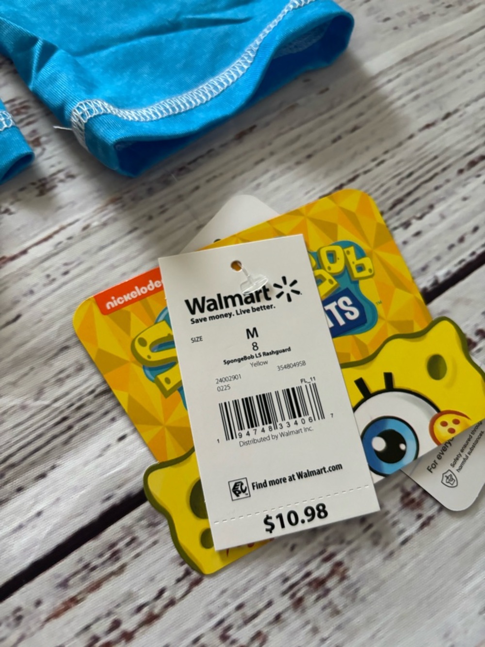 Nickelodeon SpongeBob Rash Guard - Yellow & Blue - Picture 2 of 2